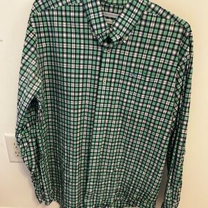 Southern Tide Plaid Shirt in Green and Blue
